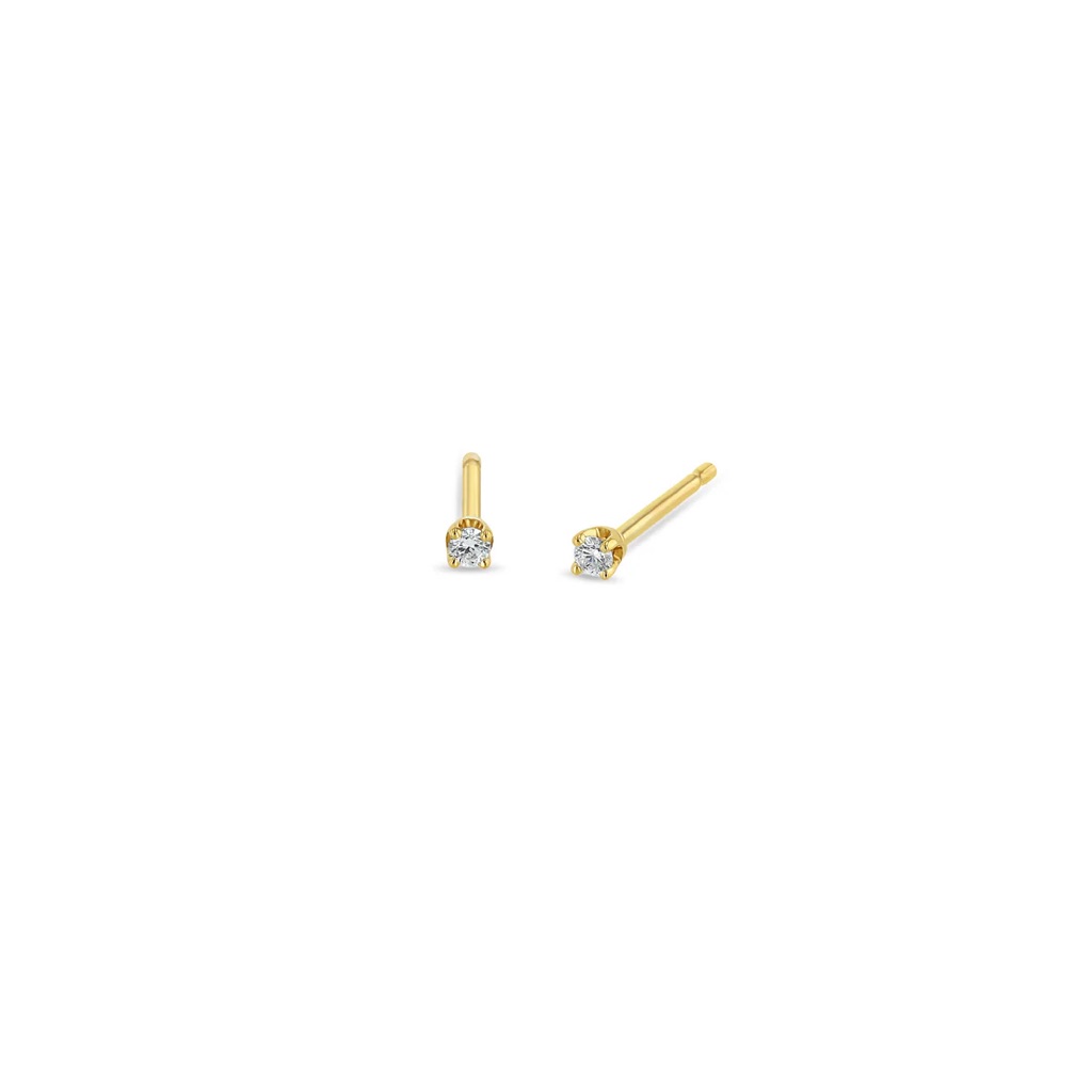Zo Chicco 14k Prong Diamond Solitaire Studs